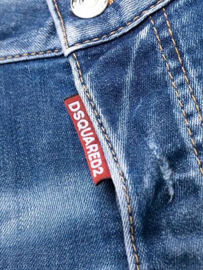 Dsquared2 Low-rise Distressed Cropped Jeans In Blue
