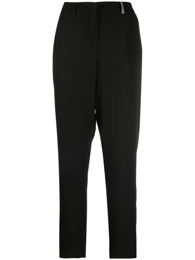 Fabiana Filippi High Waist Bead Detail Ankle Pants In Black