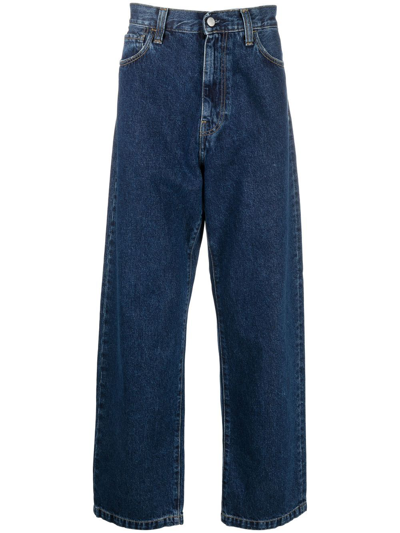 Shop Carhartt Mid-rise Straight-leg Jeans In Blue