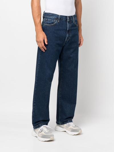 Shop Carhartt Mid-rise Straight-leg Jeans In Blue