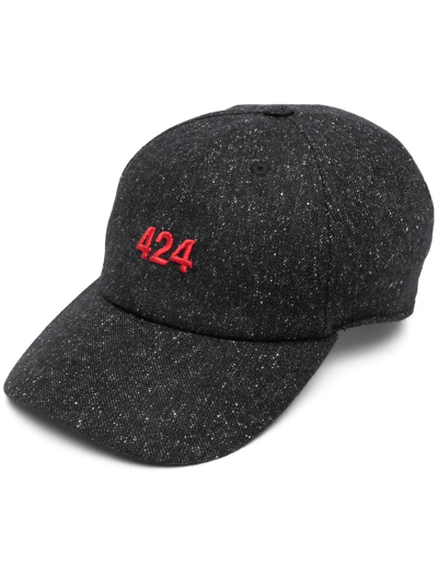 Shop 424 Embroidered-logo Baseball Cap In Black