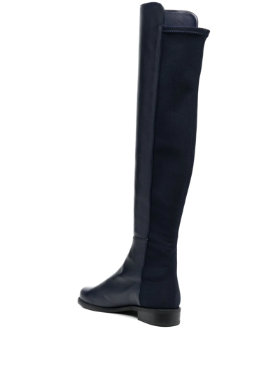 Stuart Weitzman Panelled Knee-length Leather Boots In Blue