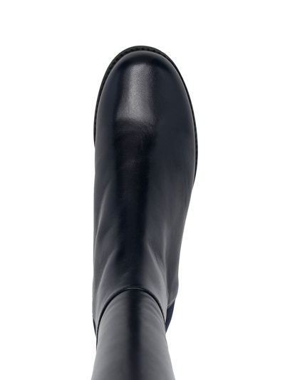 Stuart Weitzman Panelled Knee-length Leather Boots In Blue