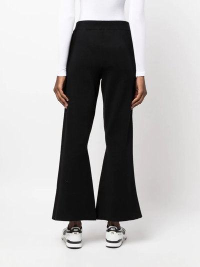 Twinset Knitted Flared Cropped Trousers In Black