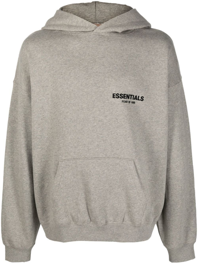 Shop Essentials Logo Pullover Hoodie In Grey