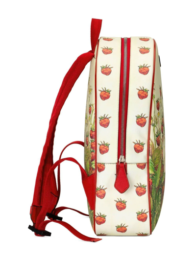 Shop Gucci Strawberry-print Backpack In White