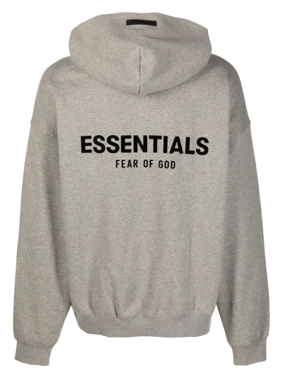 Shop Essentials Logo Pullover Hoodie In Grey