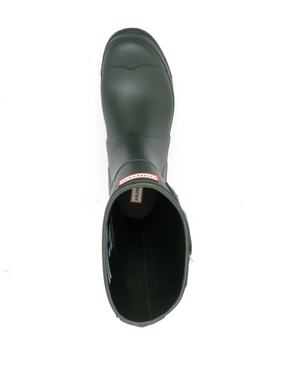 Shop Hunter Logo Slip-on Rain Boots In Green