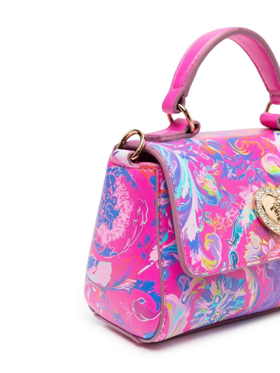 Shop Versace Logo Crossbody Bag In Pink