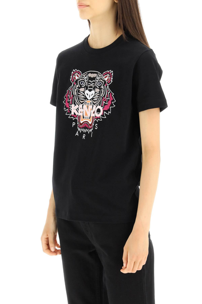 Shop Kenzo Tiger Embroidery T-shirt In Black