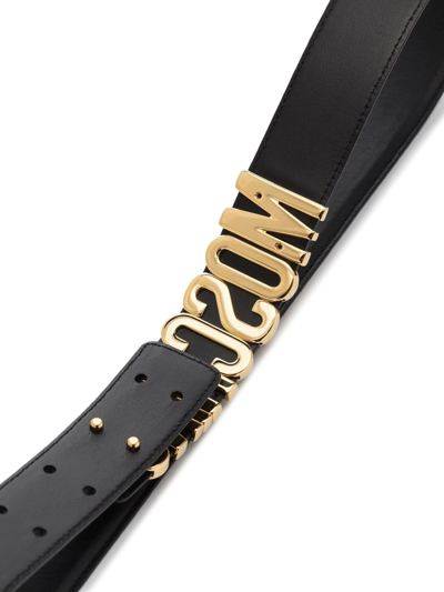 Moschino Logo-plaque Belt In Black