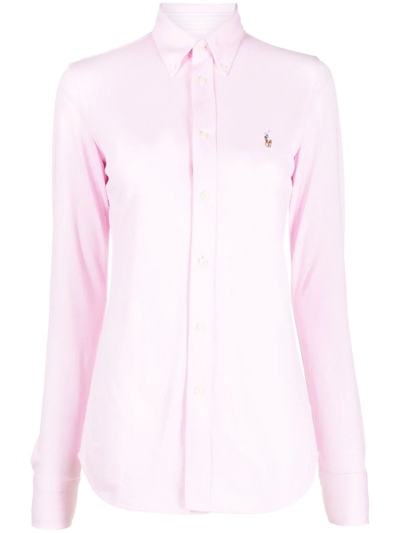 Shop Polo Ralph Lauren Heidi Embroidered Shirt In Pink
