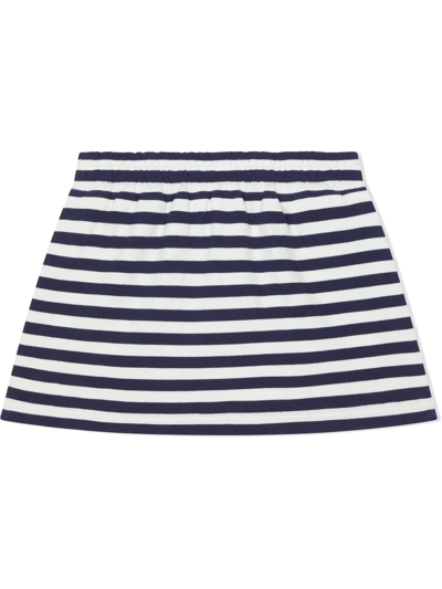 Shop Dolce & Gabbana Star-patch Striped Skirt In Blue