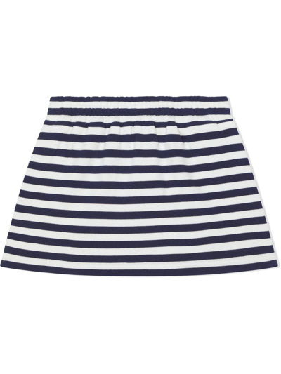 Dolce & Gabbana Star-patch Striped Skirt In Blue