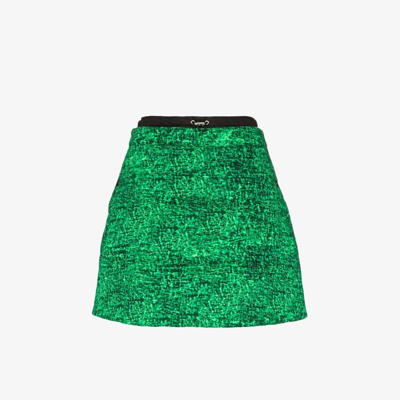 Shop Moncler Genius X Jw Anderson Green Down-filled Cotton Mini Skirt