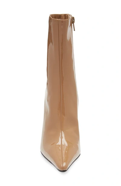 Jeffrey Campbell Combass Bootie In Natural Crinkle Pat Gold