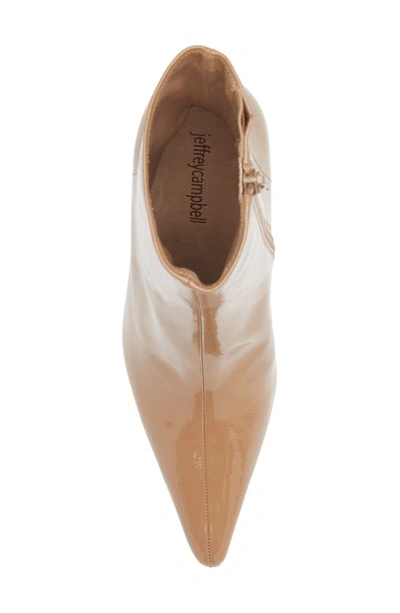 Jeffrey Campbell Combass Bootie In Natural Crinkle Pat Gold