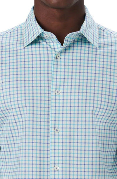 Bugatchi Ooohcotton® Check Button-up Shirt In Turquoise