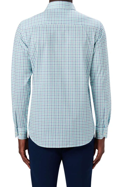 Shop Bugatchi Ooohcotton® Check Button-up Shirt In Turquoise