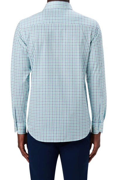 Bugatchi Ooohcotton® Check Button-up Shirt In Turquoise