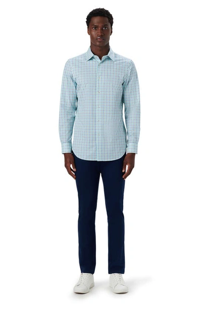 Bugatchi Ooohcotton® Check Button-up Shirt In Turquoise