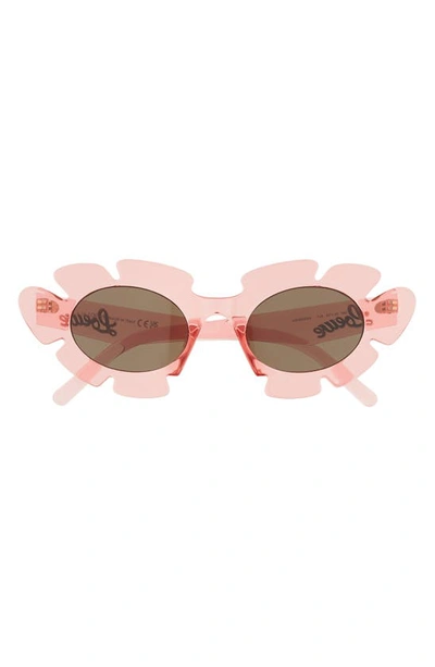 Shop Loewe 47mm Tinted Oval Sunglasses In Shiny Pink / Brown