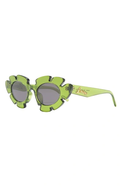 Shop Loewe 47mm Tinted Oval Sunglasses In Shiny Light Green / Smoke