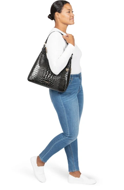 Shop Brahmin Tabitha Croc Embossed Leather Shoulder Bag In Vista Blue Ombre Melbourne