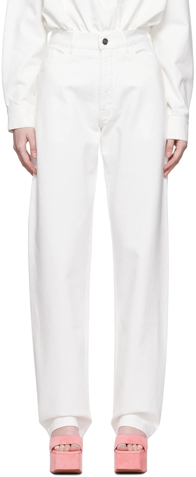 Shop Alaïa White Lover Jeans In 000 Blanc