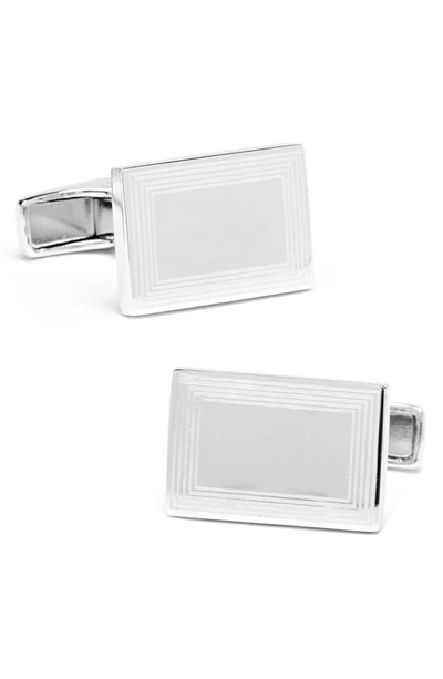 Shop Cufflinks, Inc . Etched Frame Sterling Silver Cuff Links