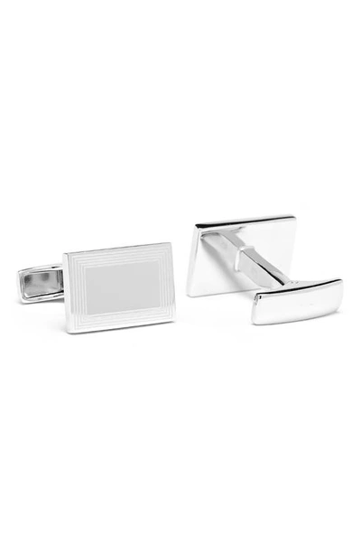 Cufflinks, Inc Etched Frame Sterling Silver Cuff Links In Silver