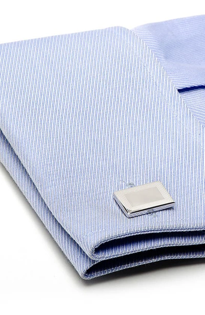 Cufflinks, Inc Etched Frame Sterling Silver Cuff Links In Silver