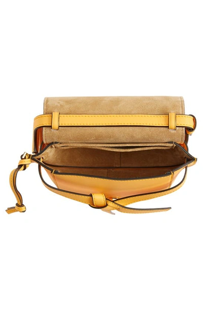 Shop Loewe Mini Gate Leather Convertible Bag In Mandarin 9130