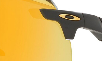 Shop Oakley Encoder 136mm Prizm™ Rimless Wrap Shield Sunglasses In Yellow/ Grey
