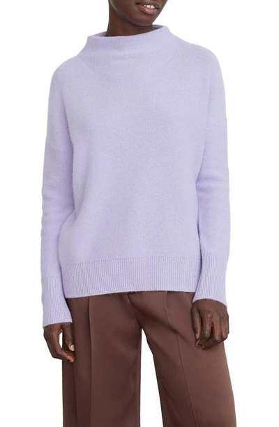 Shop Vince Boiled Cashmere Funnel Neck Pullover In Lily Stone