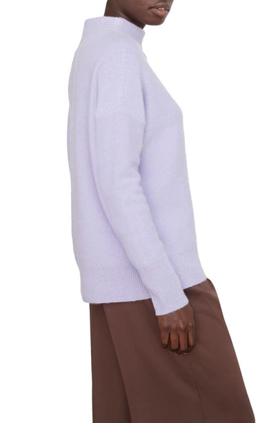 Shop Vince Boiled Cashmere Funnel Neck Pullover In Lily Stone