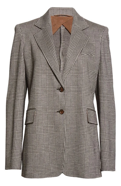 Shop Max Mara Orche Glen Plaid Wool Blend Jacket In Brown