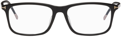 Shop Tom Ford Black Square Glasses In 1 Shiny Black W.shin
