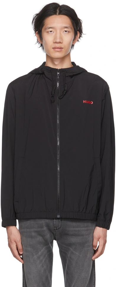 Shop Hugo Black Water-repellent Jacket In 1 Black