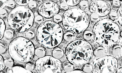 Shop Amina Muaddi Medium Cameron Cocktail Ring In White Crystals & Silver Base