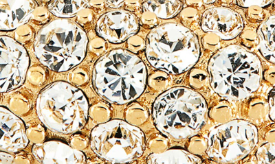 Shop Amina Muaddi Medium Cameron Cocktail Ring In White Crystals & Gold Base
