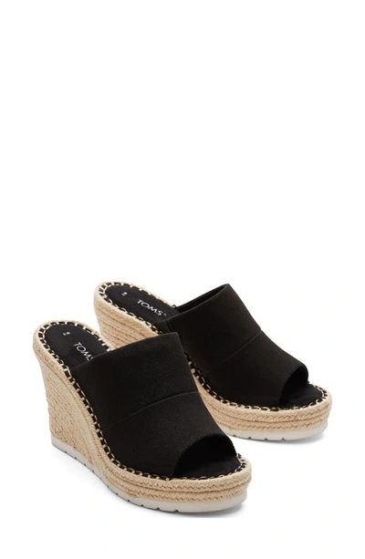 Shop Toms Monica Wedge Slide Sandal In Black