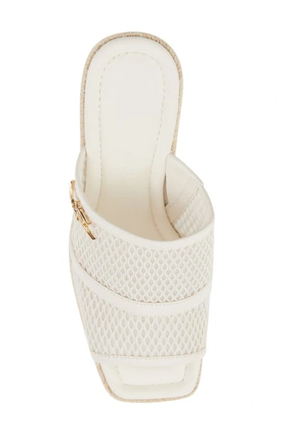 Shop Karl Lagerfeld Corissa Wedge Peep Toe Mule In Ecru White