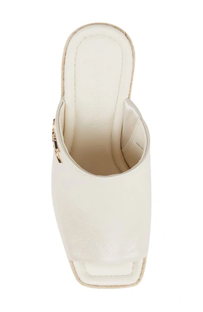 Shop Karl Lagerfeld Corissa Wedge Peep Toe Mule In Ecru