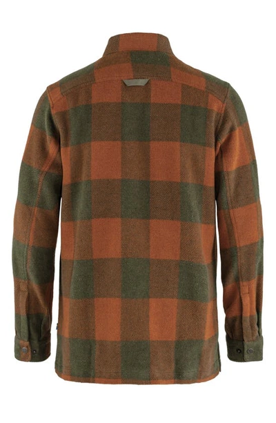 Shop Fjall Raven Canada Buffalo Check Snap Front Shirt In Autumn Leaf-laurel Green