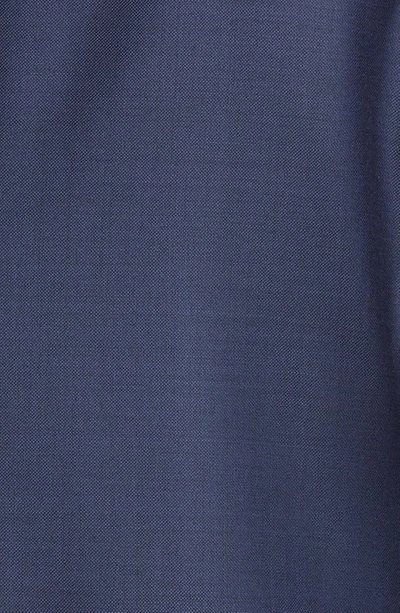 Shop Emporio Armani G Line Sharkskin Wool Suit In Solid Dark Blue