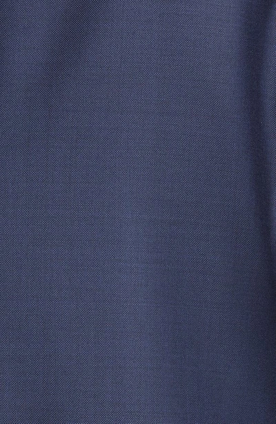 Emporio Armani G Line Sharkskin Wool Suit In Solid Dark Blue