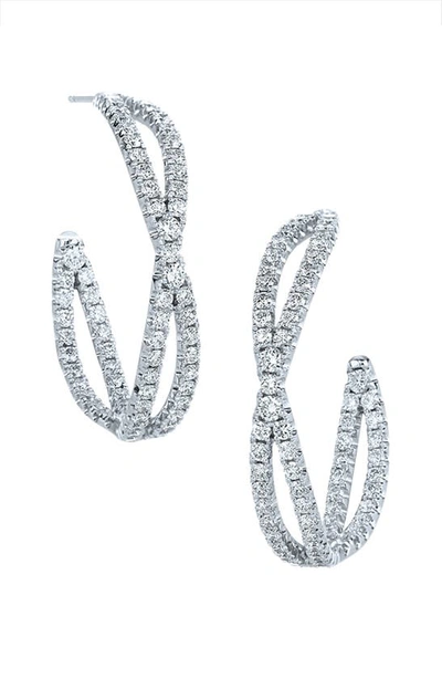 Shop Kwiat 'fidelity' Diamond Hoop Earrings In White Gold