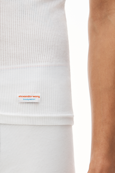 Alexander Wang Tank In Ribbed Cotton In White
