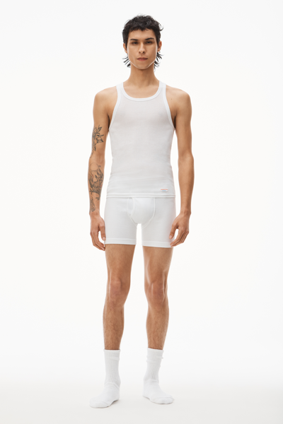 Shop Alexander Wang Tank In Ribbed Cotton Jersey In White